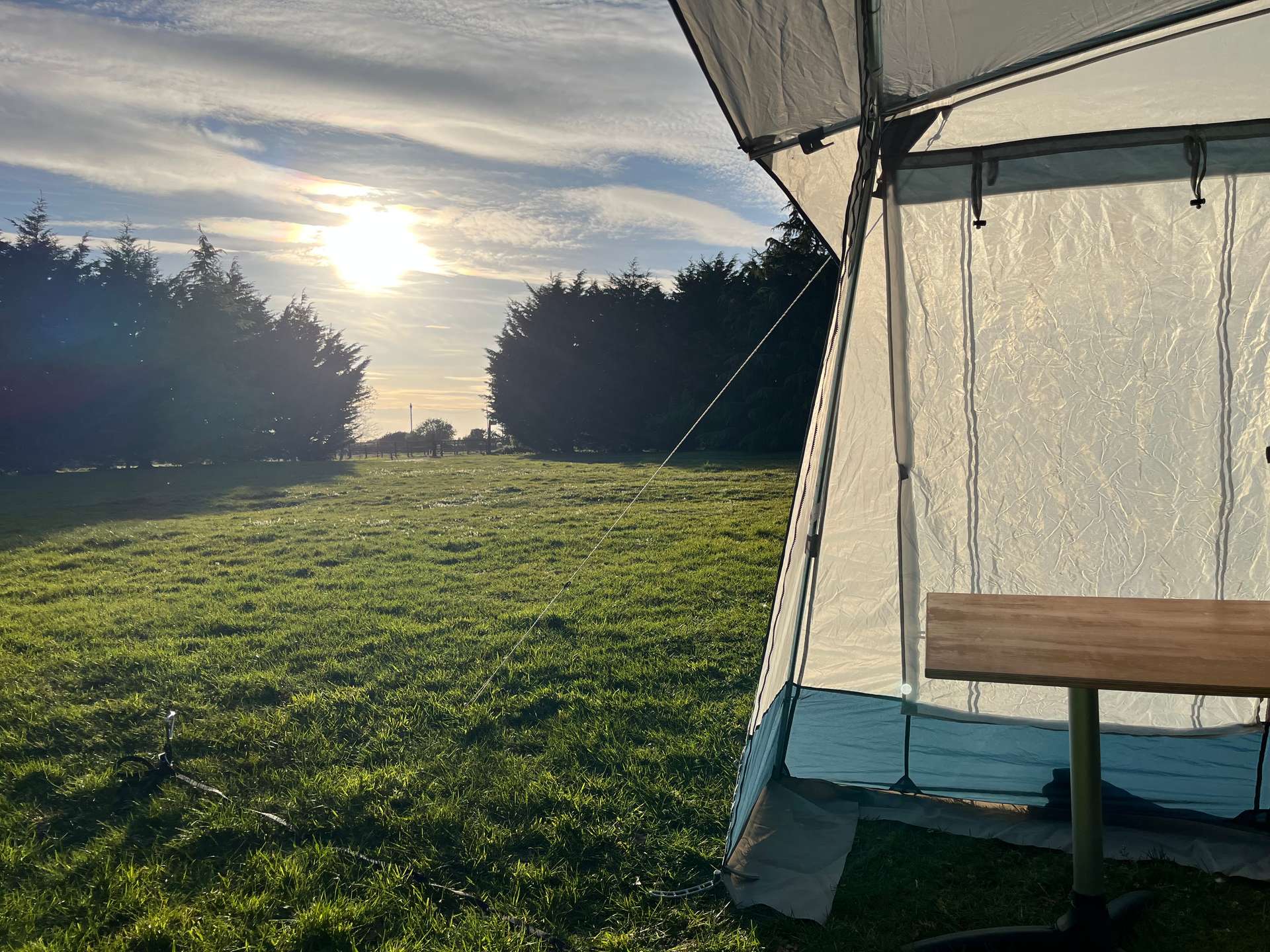 Sunset from the awning