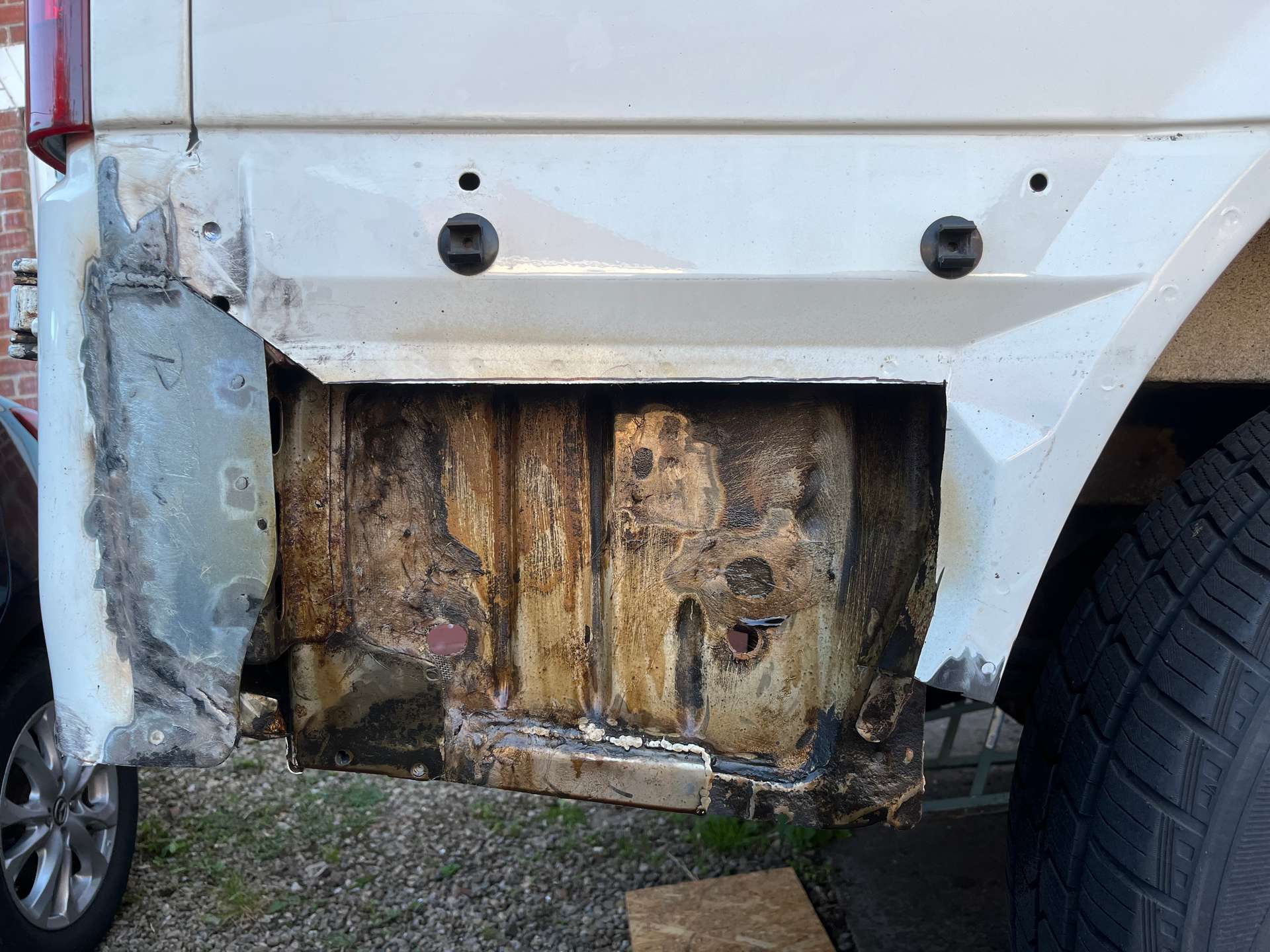 Rear quarter panel before