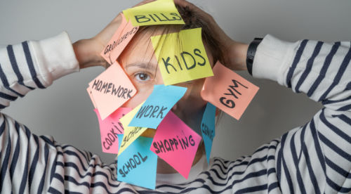 Person with Sticky Notes On Their Head