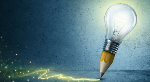 A light bulb writing moment